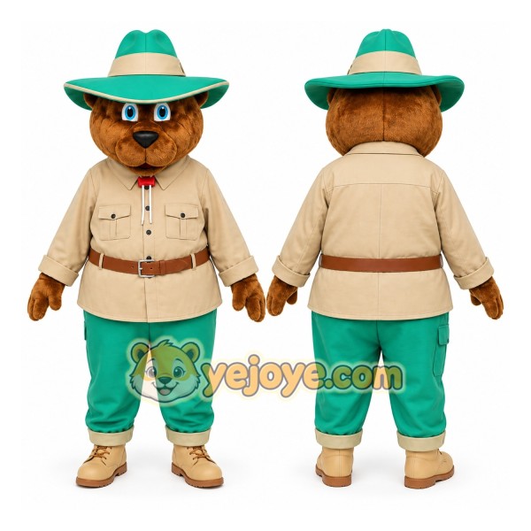 Green Bear Ranger Mascot Costume for Events and Promotions