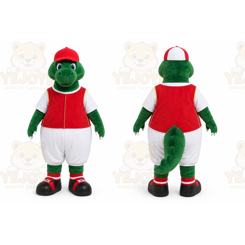 Green Dinosaur Mascot Costume for Children's Events