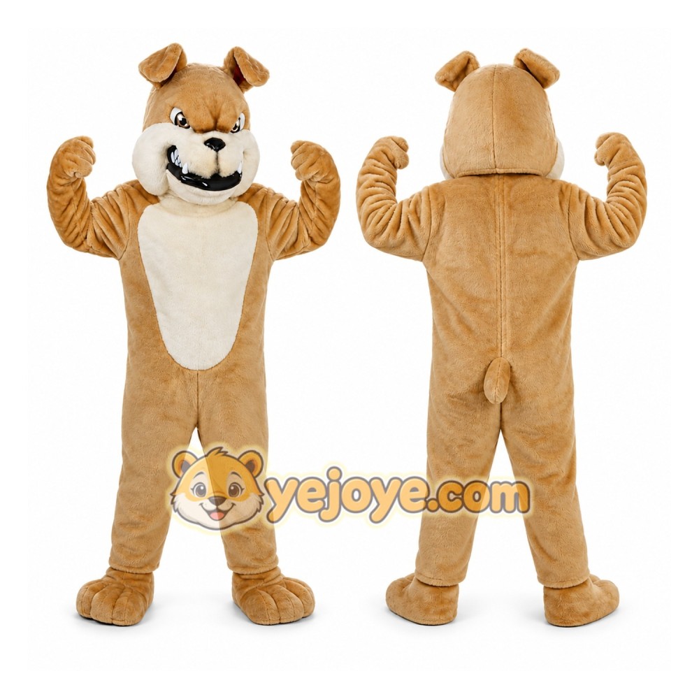 Brown Bulldog Mascot Costume for Sports Events Brown Bulldog Mascot Costume for Sports Events