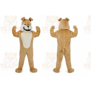 Brown Bulldog Mascot Costume for Sports Events