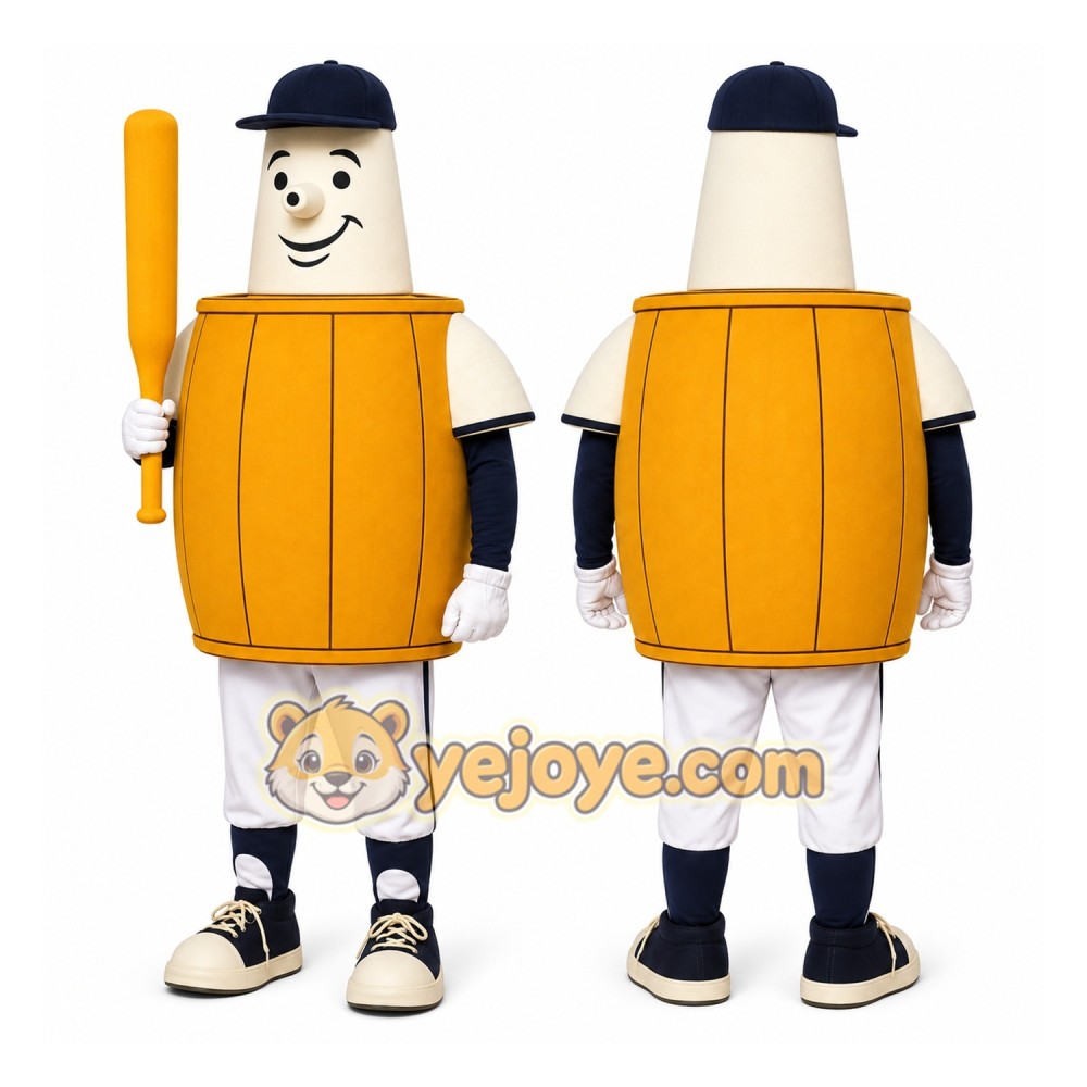 Orange Baseball Player Mascot Costume for Sports Events