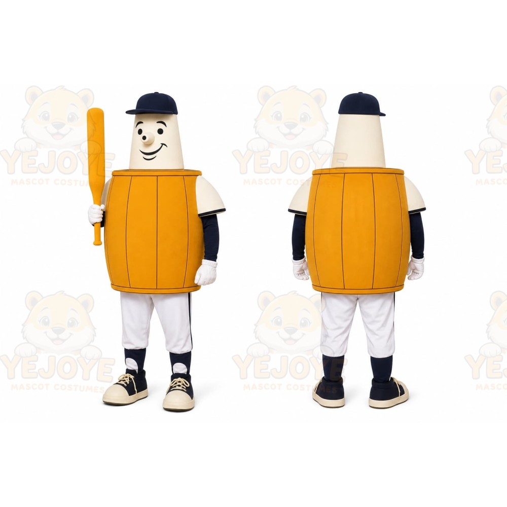Orange Baseball Player Mascot Costume for Sports Events