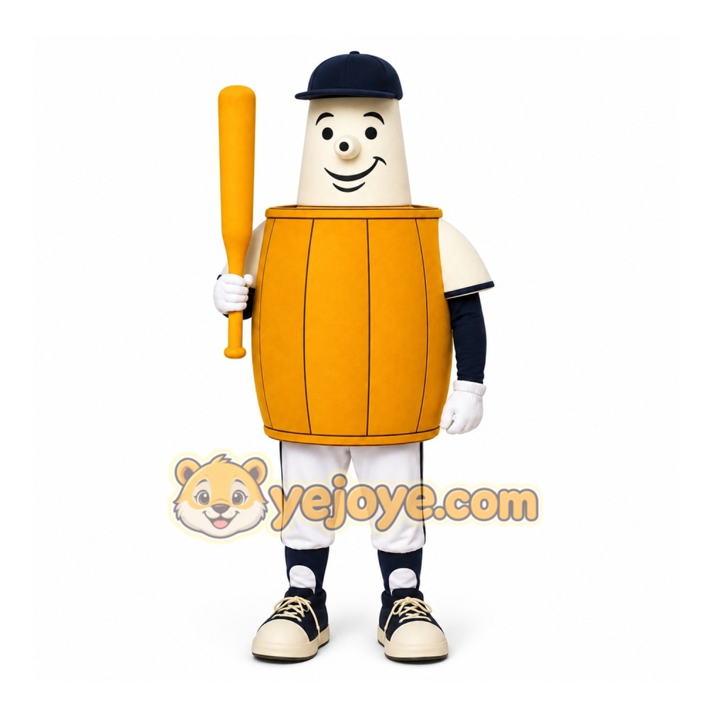 Orange Baseball Player Mascot Costume for Sports Events