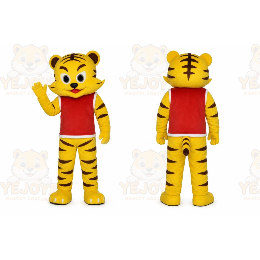 Yellow Tiger Mascot Costume for Sports Events
