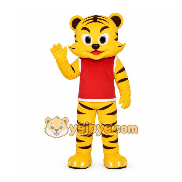 Yellow Tiger Mascot Costume for Sports Events