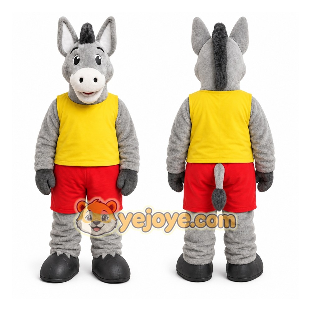 Gray Donkey Mascot Costume for Events and Promotions Gray Donkey Mascot Costume for Events and Promotions