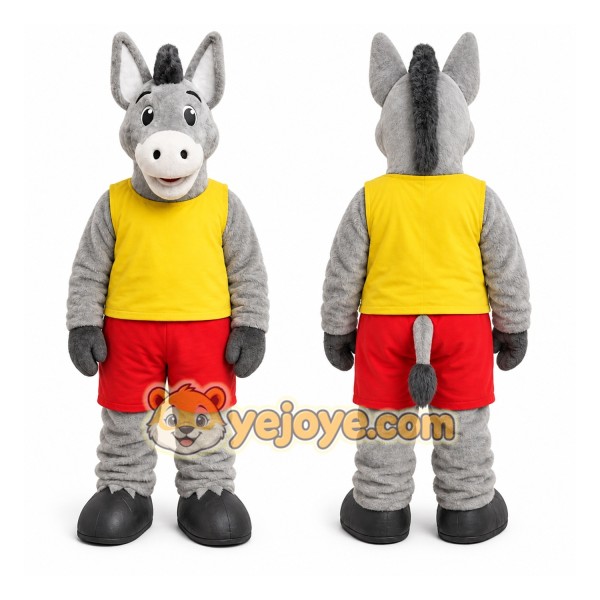 Gray Donkey Mascot Costume for Events and Promotions