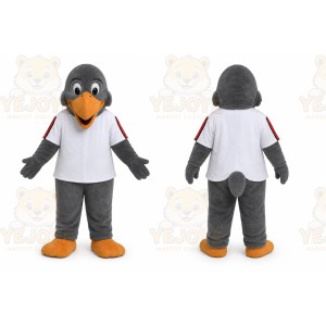Gray Bird Mascot Costume for Sports Events