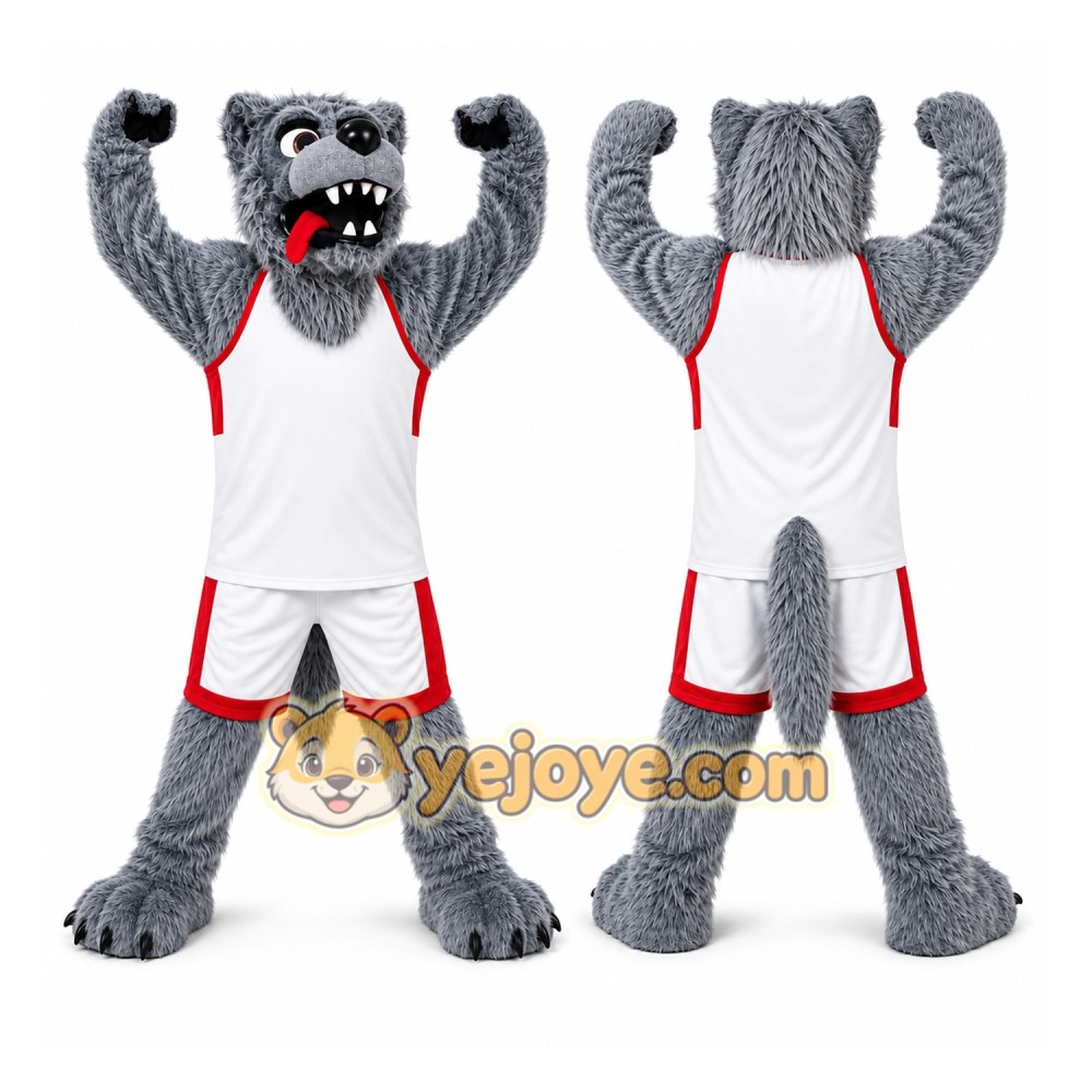 Gray Wolf Mascot Costume for Sports Events Gray Wolf Mascot Costume for Sports Events