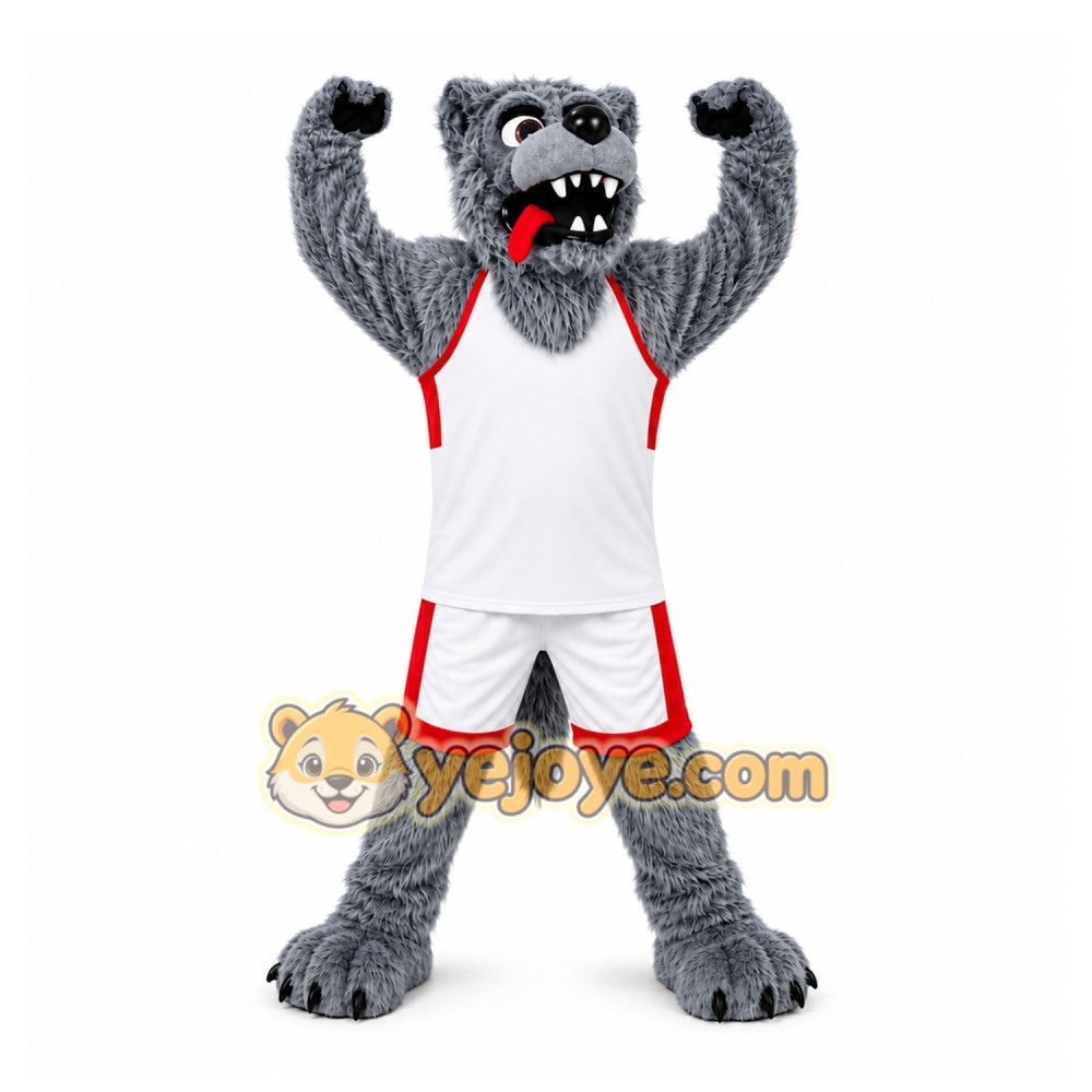 Gray Wolf Mascot Costume for Sports Events Gray Wolf Mascot Costume for Sports Events