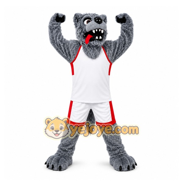 Gray Wolf Mascot Costume for Sports Events Gray Wolf Mascot Costume for Sports Events