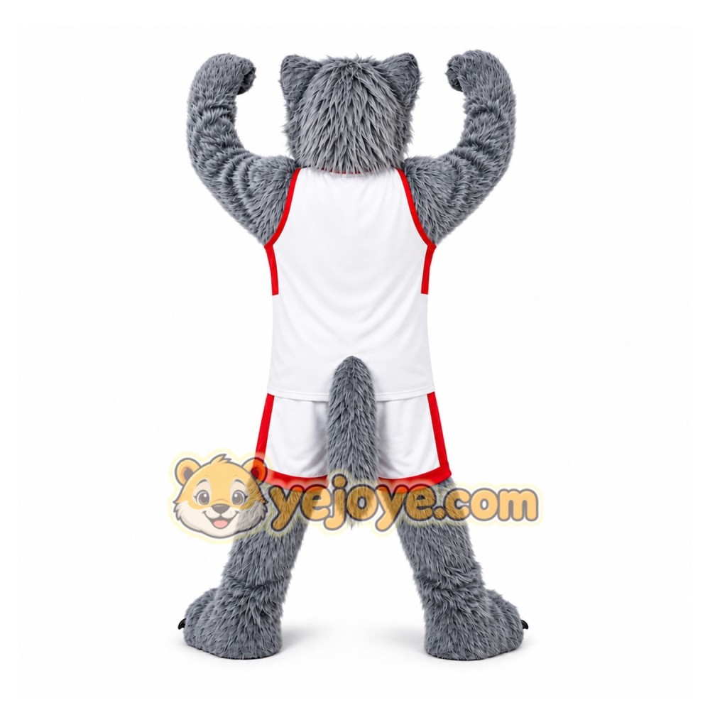 Gray Wolf Mascot Costume for Sports Events Gray Wolf Mascot Costume for Sports Events