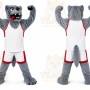 Gray Wolf Mascot Costume for Sports Events
