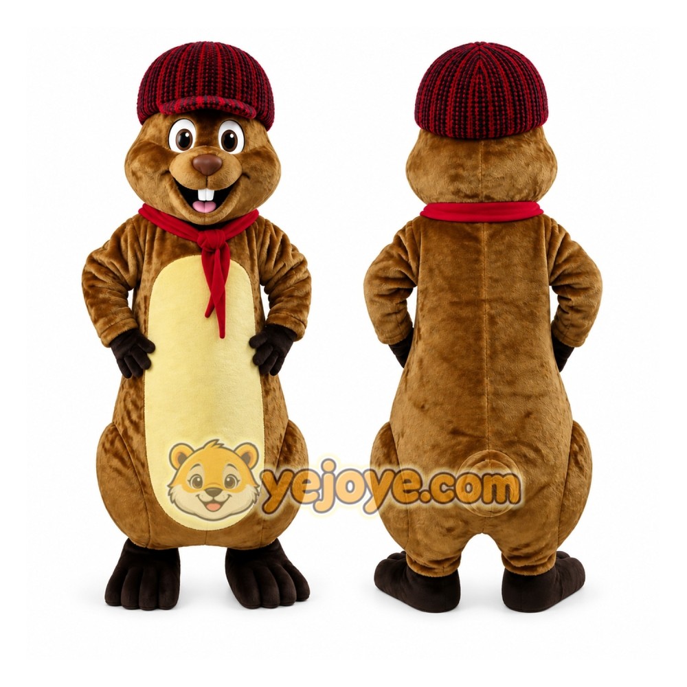 Brown Groundhog Mascot Costume for Holiday Events Brown Groundhog Mascot Costume for Holiday Events