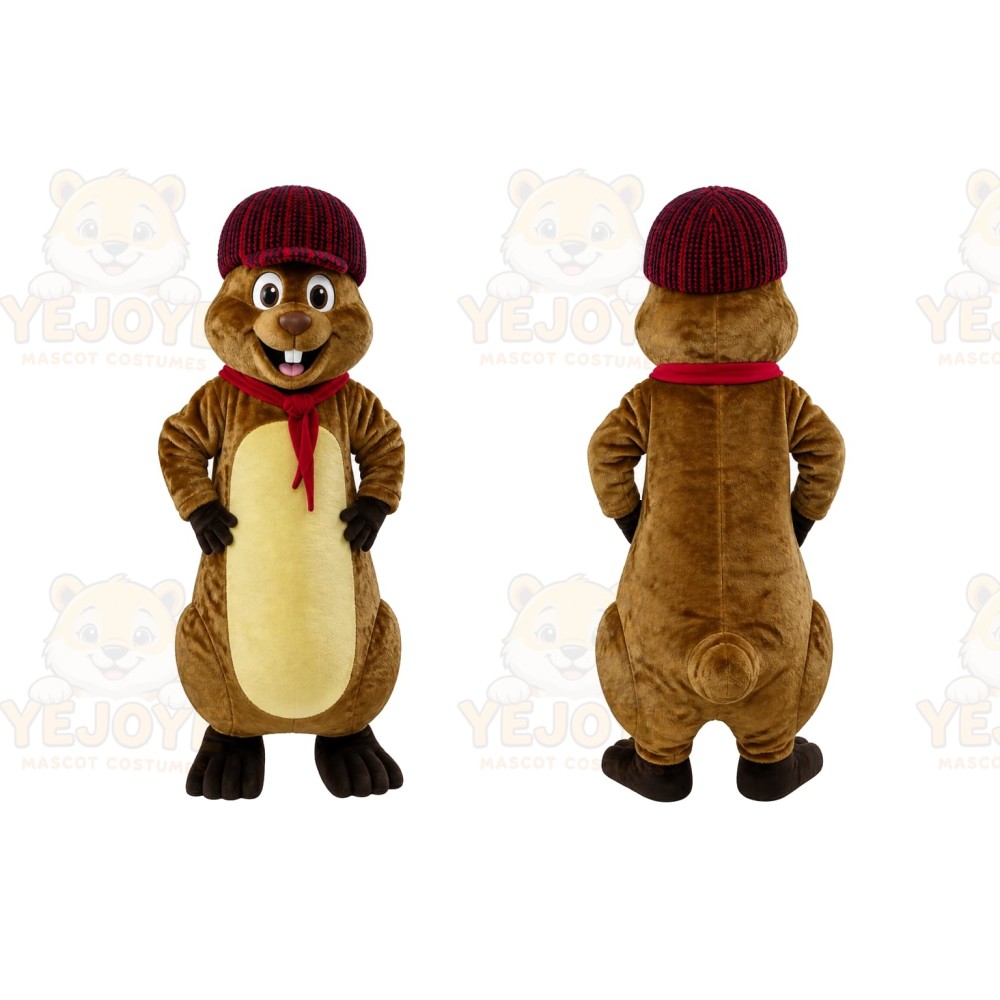 Brown Groundhog Mascot Costume for Holiday Events