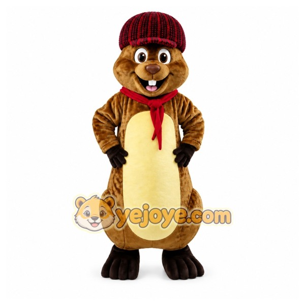 Brown Groundhog Mascot Costume for Holiday Events Brown Groundhog Mascot Costume for Holiday Events