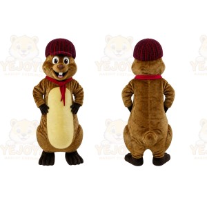 Brown Groundhog Mascot Costume for Holiday Events