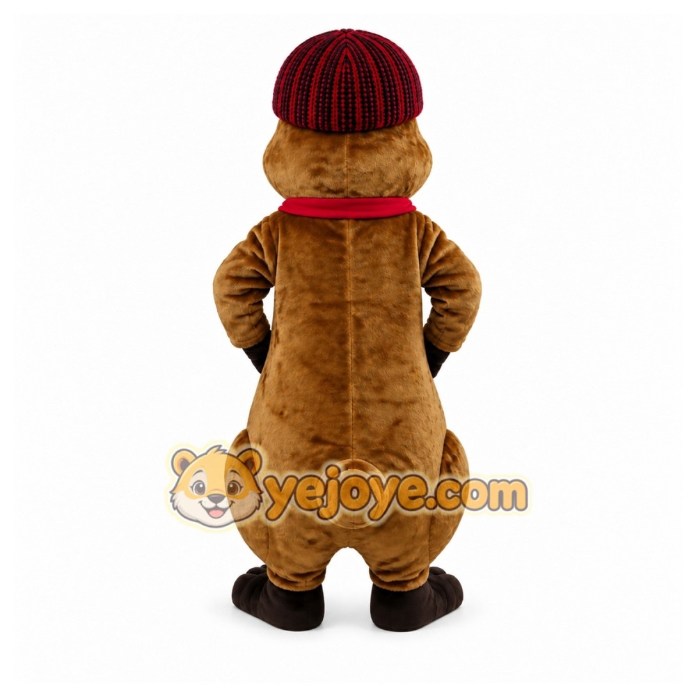 Brown Groundhog Mascot Costume for Holiday Events Brown Groundhog Mascot Costume for Holiday Events