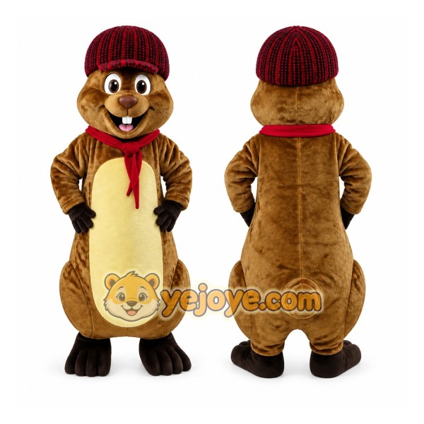 Brown Groundhog Mascot Costume for Holiday Events