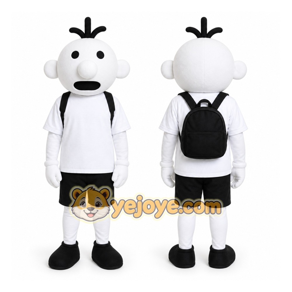 White Cartoon Boy Mascot Costume for Children's Events White Cartoon Boy Mascot Costume for Children's Events
