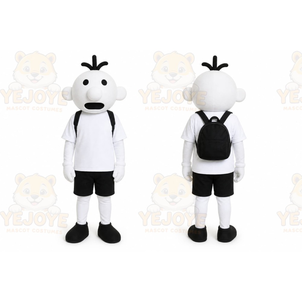 White Cartoon Boy Mascot Costume for Children's Events