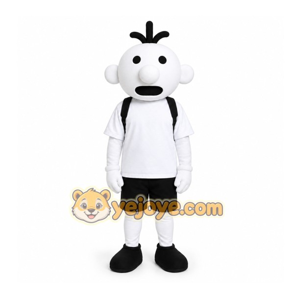 White Cartoon Boy Mascot Costume for Children's Events White Cartoon Boy Mascot Costume for Children's Events