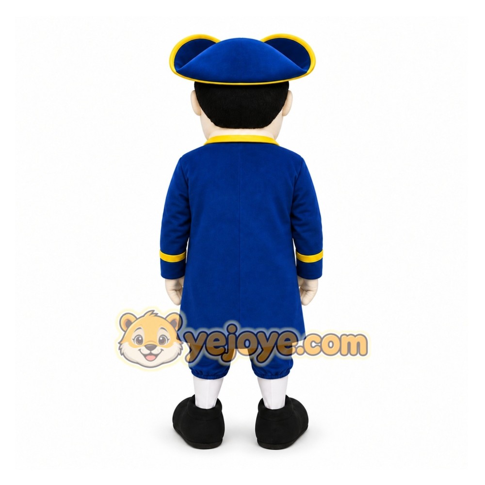 Blue Colonial Man Mascot Costume for Events and Promotions Blue Colonial Man Mascot Costume for Events and Promotions