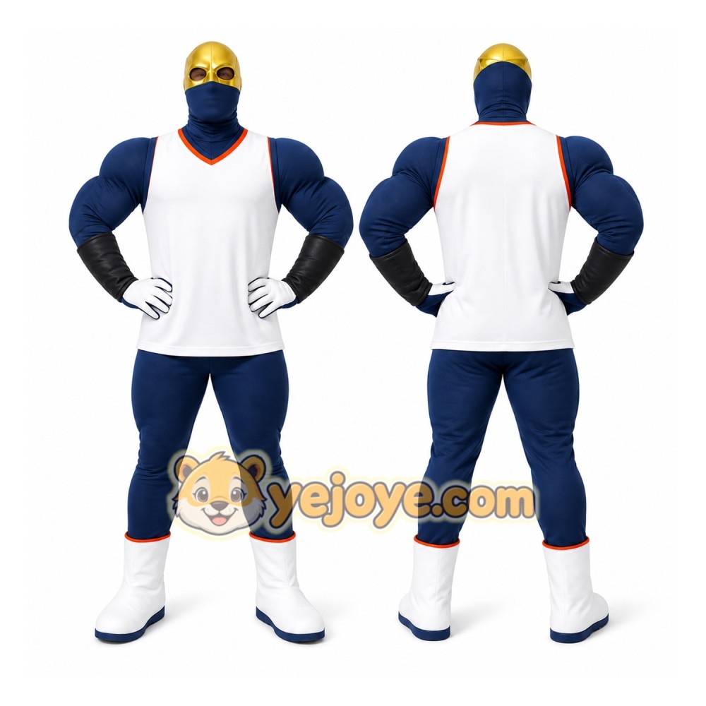 Blue Masked Superhero Mascot Costume for Events and Promotions Blue Masked Superhero Mascot Costume for Events and Promotions