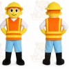 Yellow Construction Worker Mascot Costume for Events and Promotions