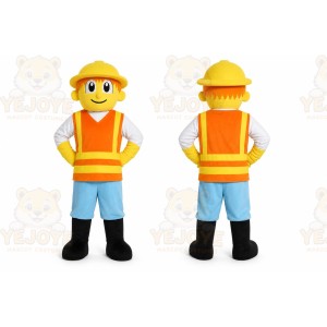 Yellow Construction Worker Mascot Costume for Events and Promotions