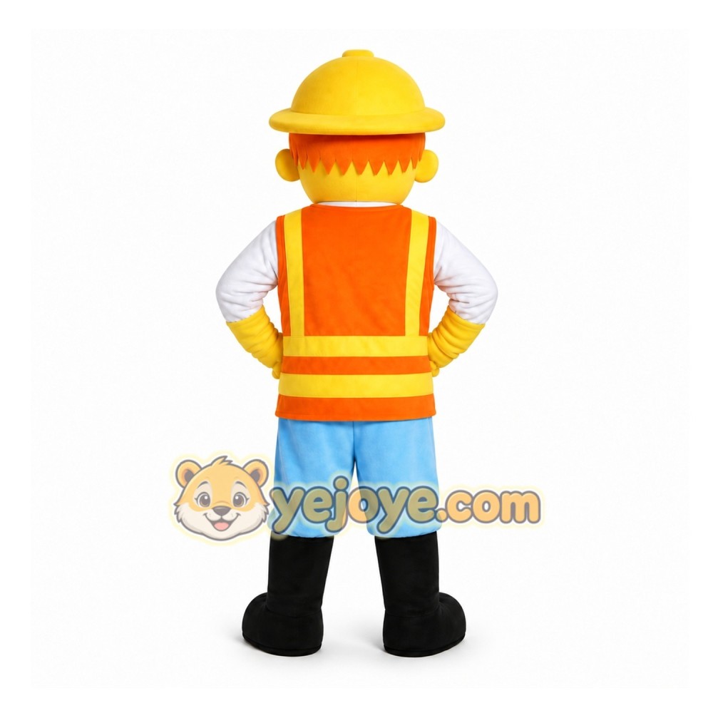 Yellow Construction Worker Mascot Costume for Events and Promotions Yellow Construction Worker Mascot Costume for Events and Promotions