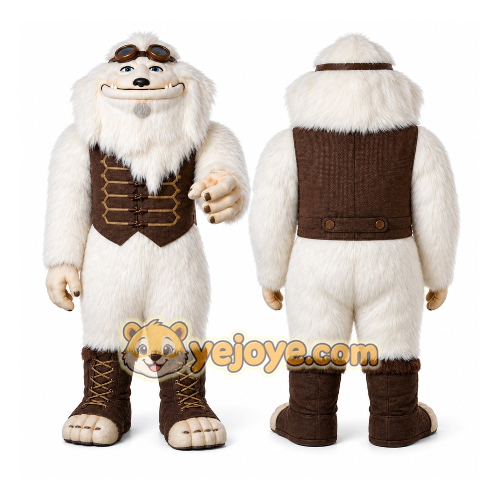 White Yeti Mascot Costume for Holiday Events