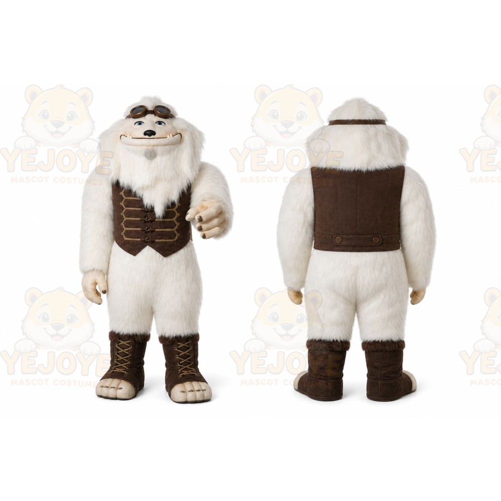White Yeti Mascot Costume for Holiday Events