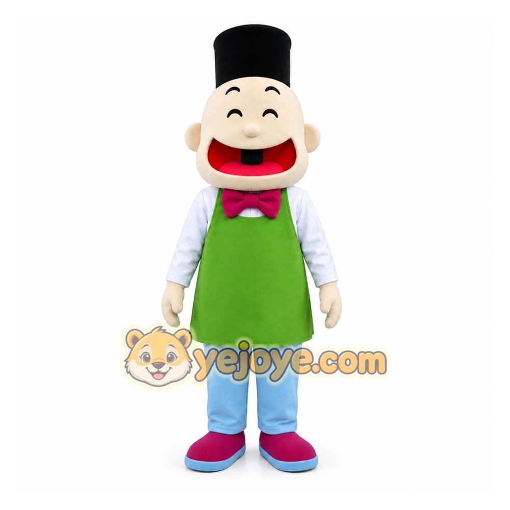 Green Sushi Chef Mascot Costume for Restaurant Promotions Green Sushi Chef Mascot Costume for Restaurant Promotions