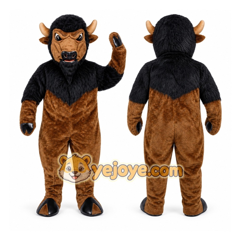 Brown Bison Mascot Costume for Events and Promotions Brown Bison Mascot Costume for Events and Promotions