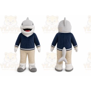 Gray Shark Mascot Costume for Sports Events
