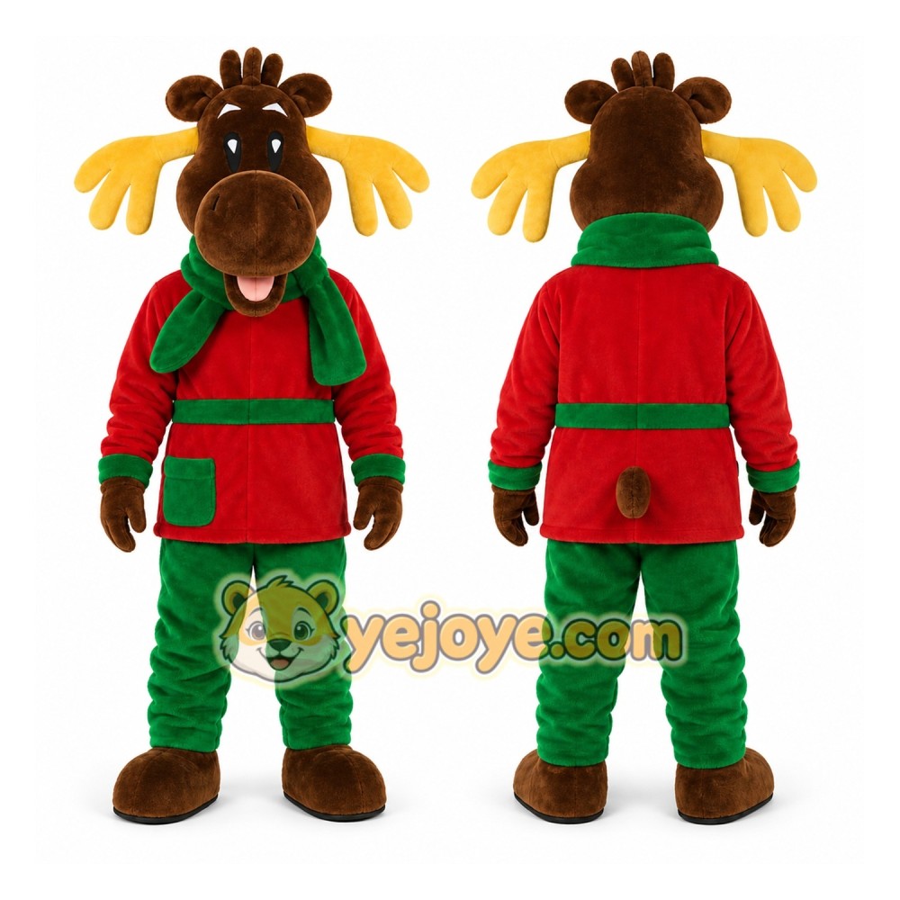 Brown Moose Mascot Costume for Holiday Events Brown Moose Mascot Costume for Holiday Events
