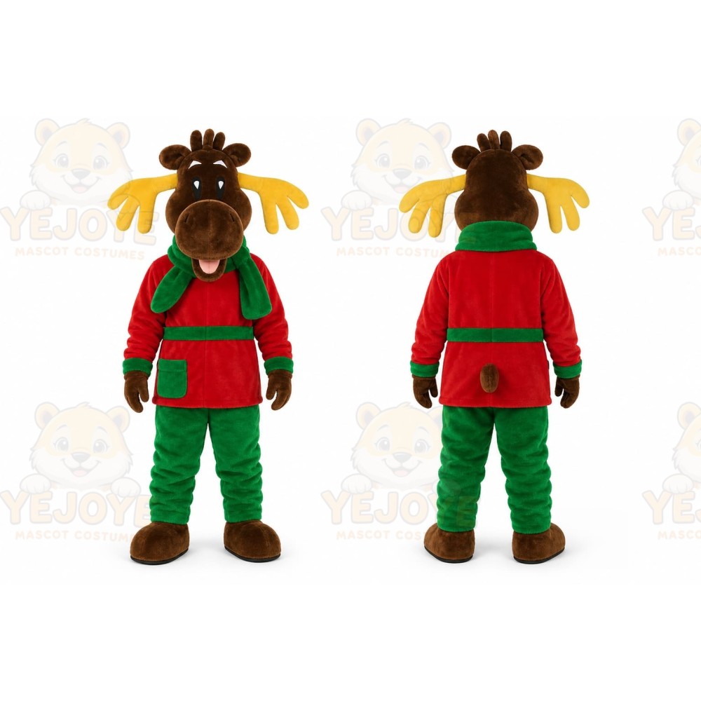 Brown Moose Mascot Costume for Holiday Events