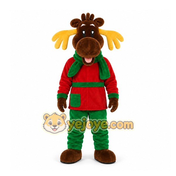 Brown Moose Mascot Costume for Holiday Events
