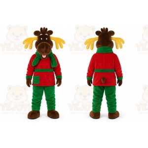 Brown Moose Mascot Costume for Holiday Events