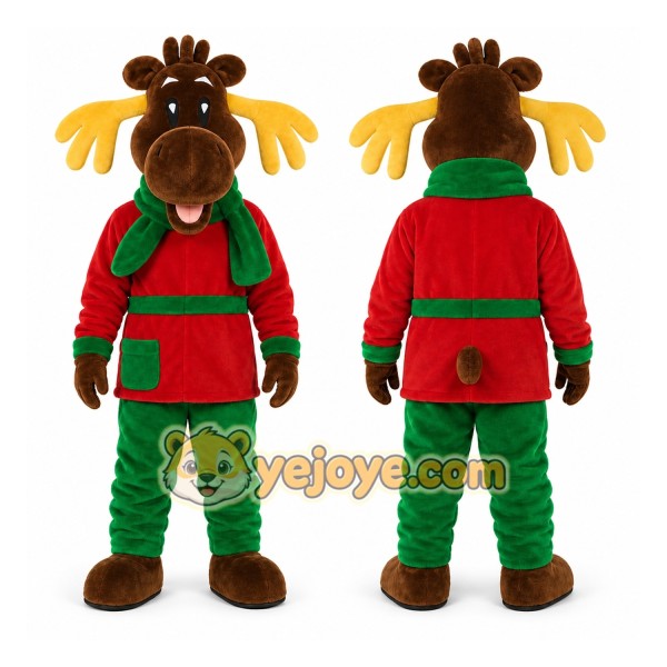 Brown Moose Mascot Costume for Holiday Events