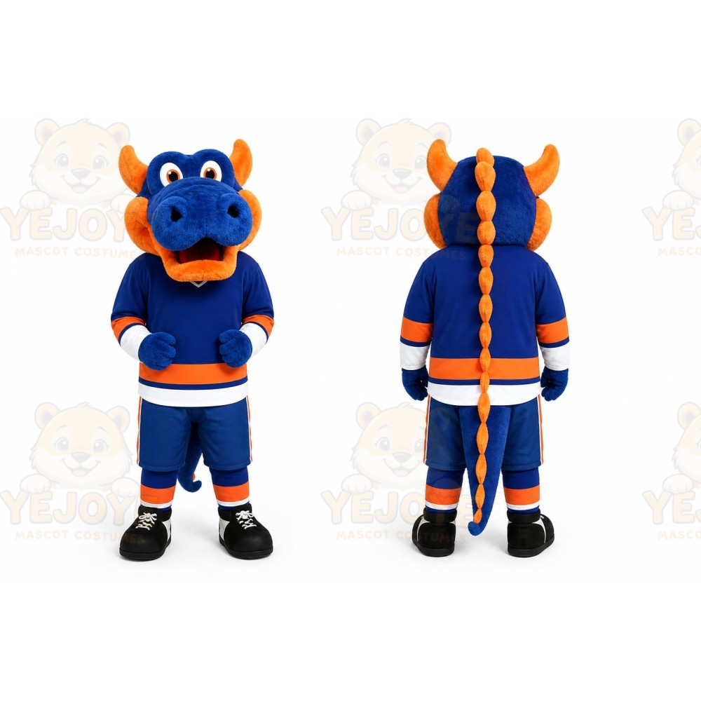 Blue Dragon Mascot Costume for Sports Events