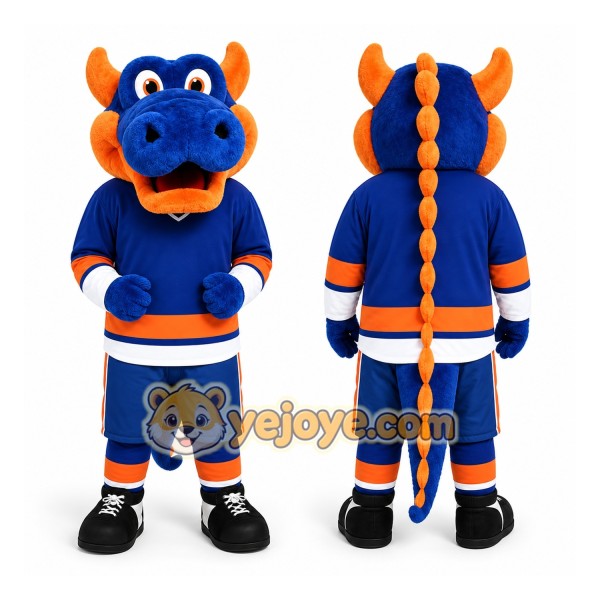 Blue Dragon Mascot Costume for Sports Events