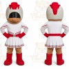 White Cheerleader Mascot Costume for Sports Events