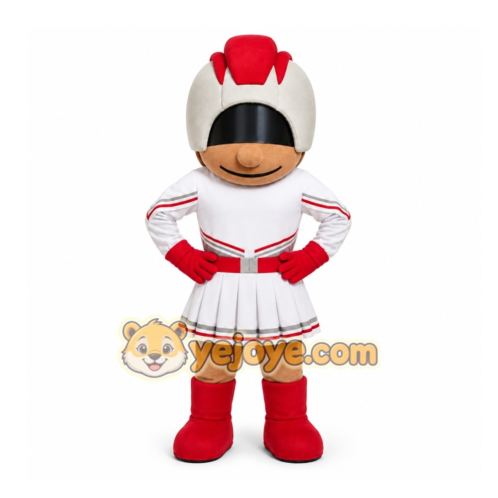 White Cheerleader Mascot Costume for Sports Events White Cheerleader Mascot Costume for Sports Events
