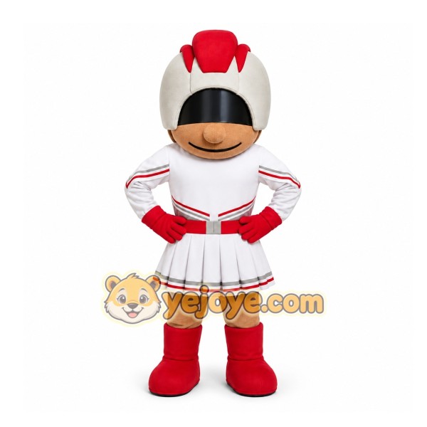 White Cheerleader Mascot Costume for Sports Events