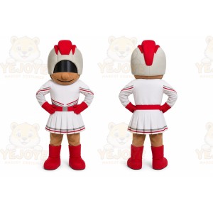 White Cheerleader Mascot Costume for Sports Events