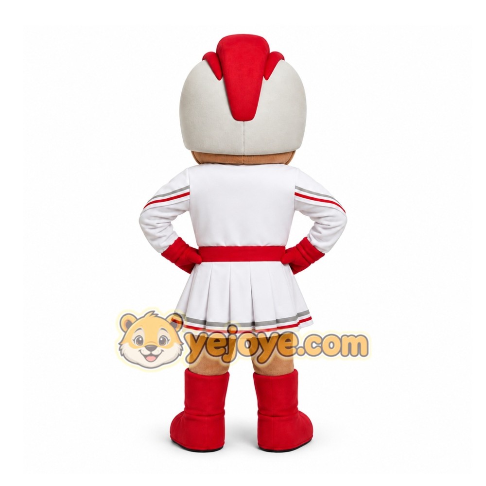 White Cheerleader Mascot Costume for Sports Events White Cheerleader Mascot Costume for Sports Events