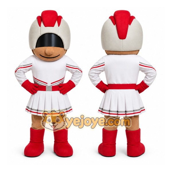 White Cheerleader Mascot Costume for Sports Events