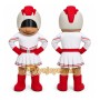 White Cheerleader Mascot Costume for Sports Events